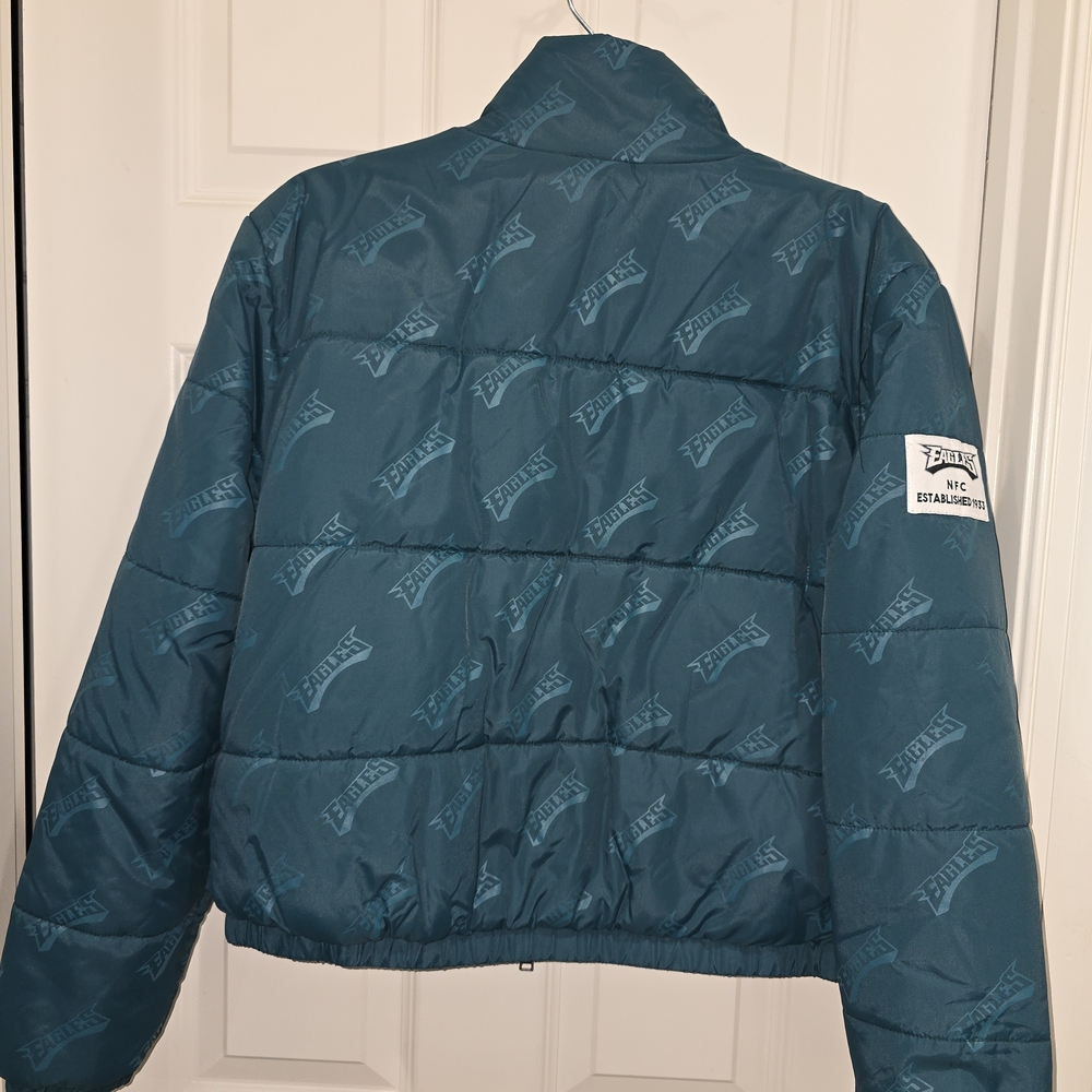 Philadelphia Eagles NFL Teal Puffer Jacket - Picture 3 of 7